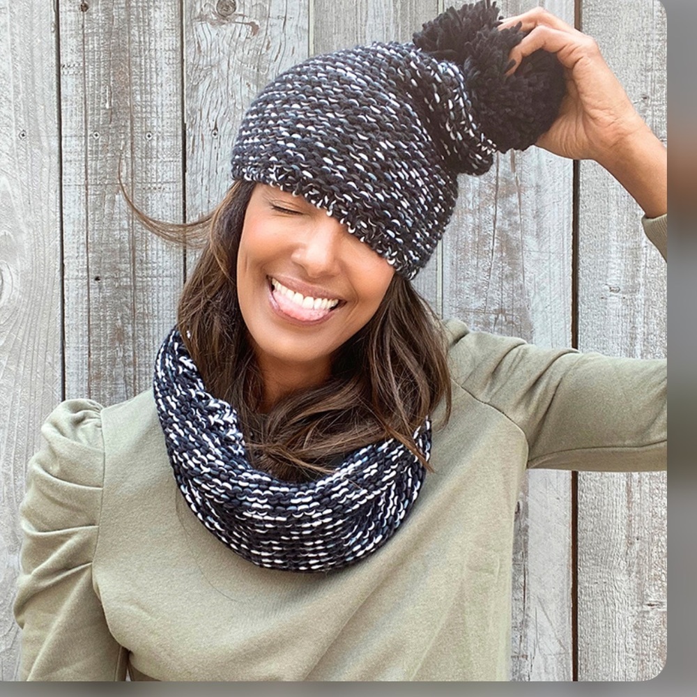 KENSIE Marled Beanie and Scarf Set